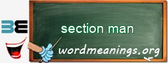 WordMeaning blackboard for section man